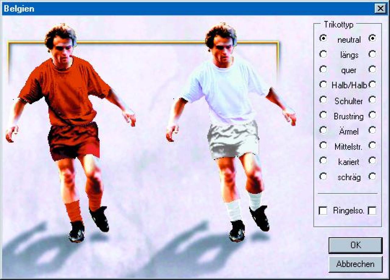 [26/11/2001] SCHICK IN SCHALE Im Editor verpassen Sie der Spielermontur einen frischen Anstrich.